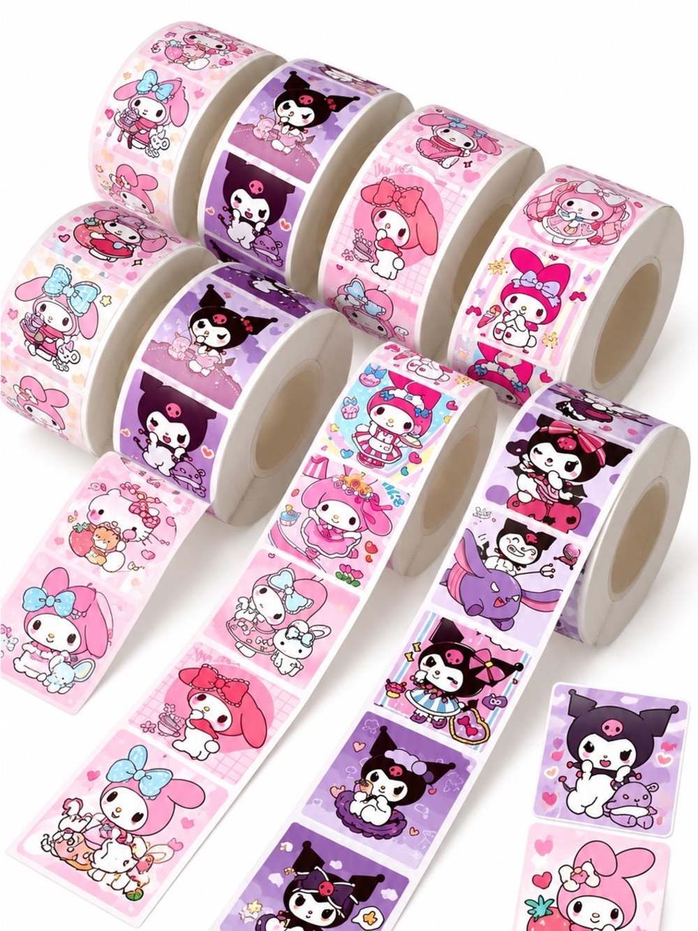 500 Pc Character Sticker Roll | Hello Kitty, Kuromi or My Melody NEW